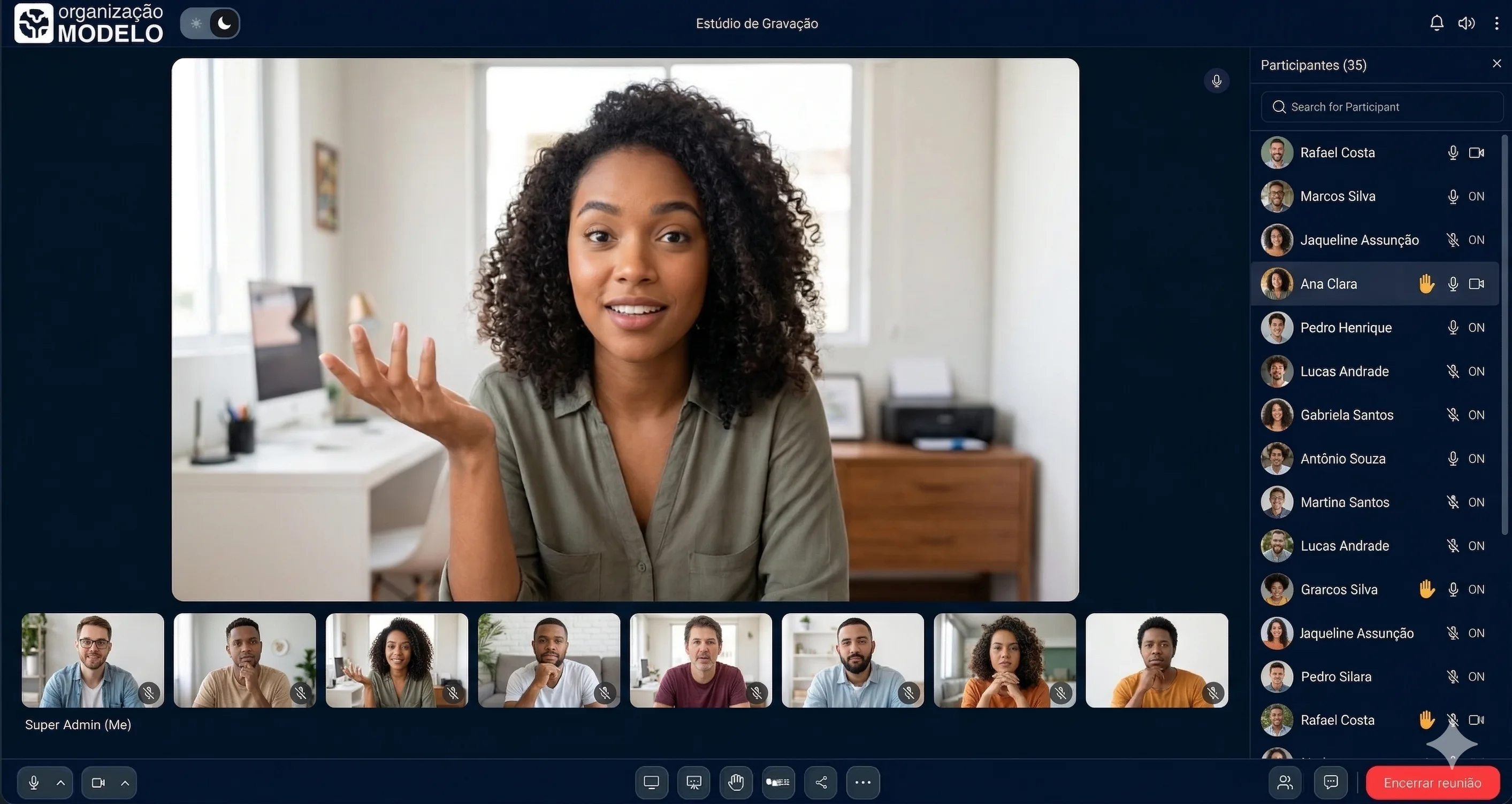 Estúdio de gravação interativo