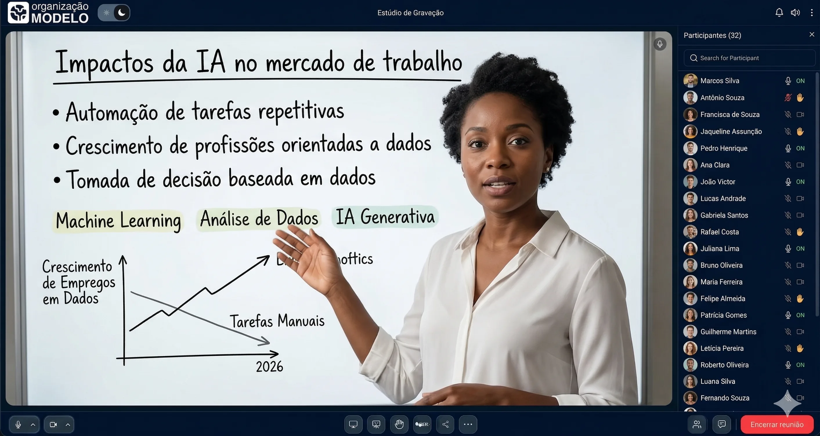 Aula ao vivo com IA